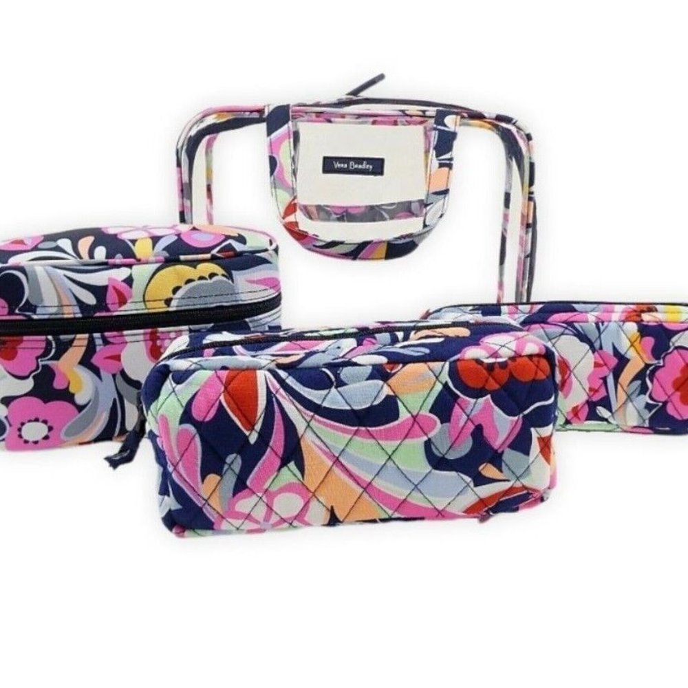 Vera Bradley Mod Paisley 4 Piece Cosmetic Organizer Set Travel Groovy NWT T03